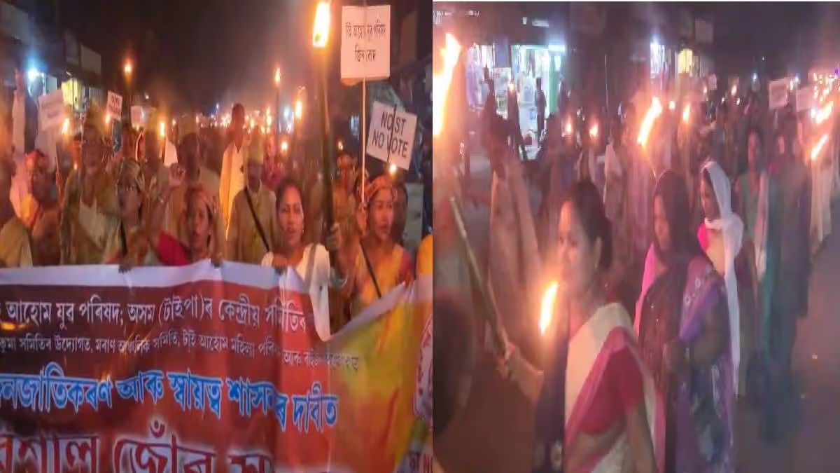 TAYPA Leads Powerful Torch Rally in Moran, Demands ST Status and Autonomy