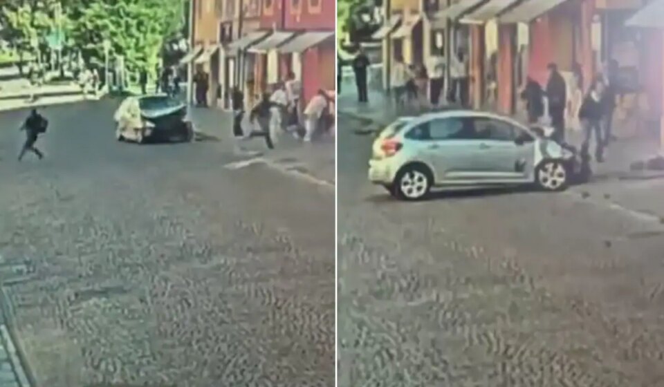 Shocking Video: Man Drives Into Pedestrians, Chases with Knife in Italy