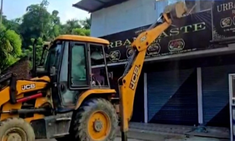 Makum Restaurant Demolished Amid Assam Protests Over Victim's Death