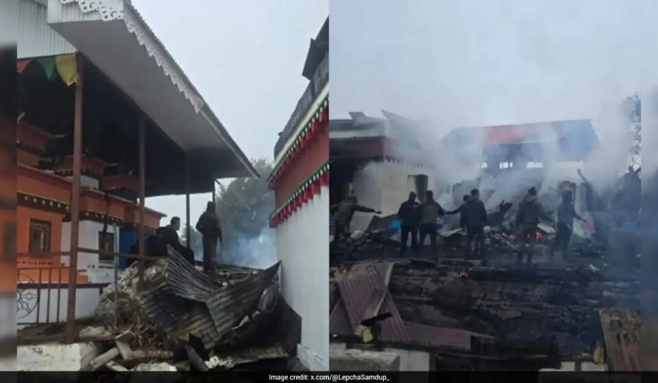 Sikkim Fire Destroys 1965 Thangu Sertok Monastery; Artefacts Lost