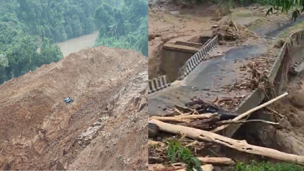 Arunachal Landslide Blocks River Near Likabali — Flood Risk