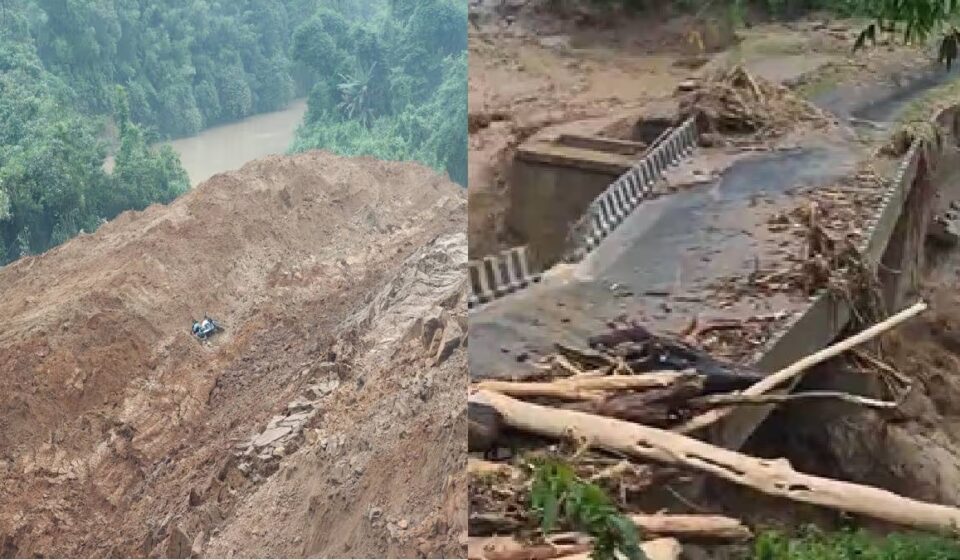 Arunachal Landslide Blocks River Near Likabali — Flood Risk