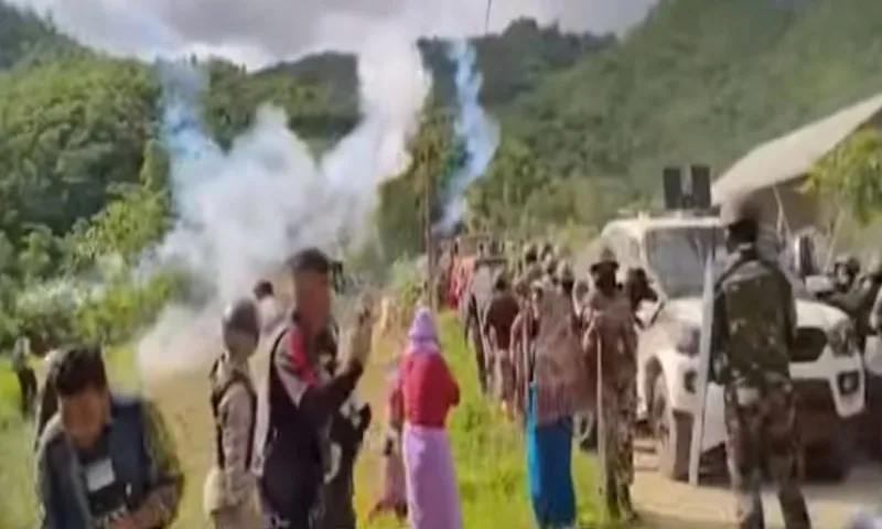 Manipur Tensions Rise: Tear Gas as Protesters Oppose UNLF-P Camp Move