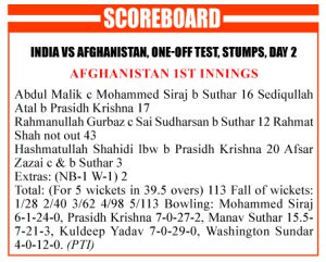 India Dominate at Stumps: Batters, Suthar Leave Afghanistan 451 Behind