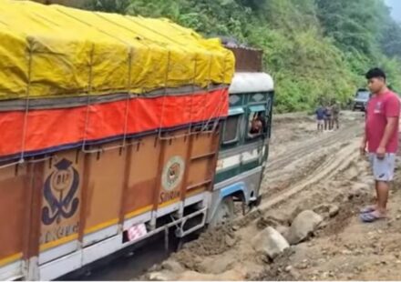 NH-37 Collapses in Manipur Monsoon — Truckers Demand Urgent Repairs
