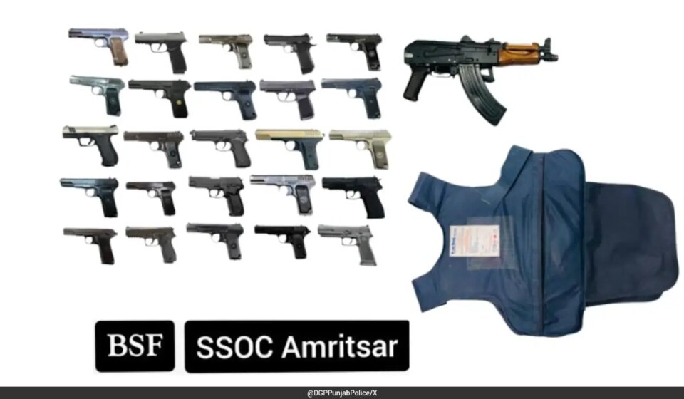 Major Arms Haul: AK-47 & 26 Pistols Seized Near Amritsar Border