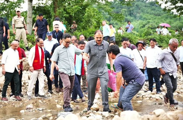 Union Ministers, CM Assess Flood Damage in East Siang: Urgent Relief
