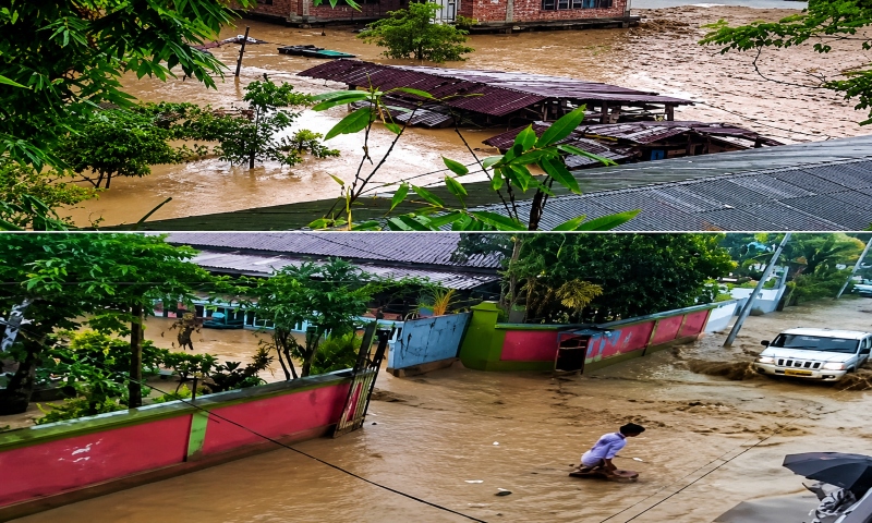 Heavy Downpour Floods Churachandpur: Urgent Waterlogging in Manipur