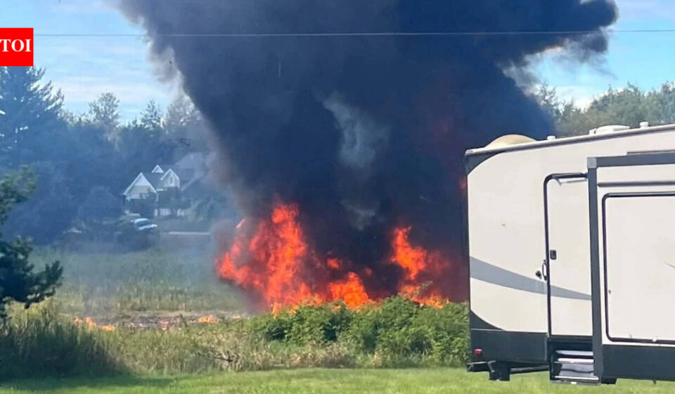 US F-16 Fighter Jet Crashes in Michigan, Bursts Into Massive Flames