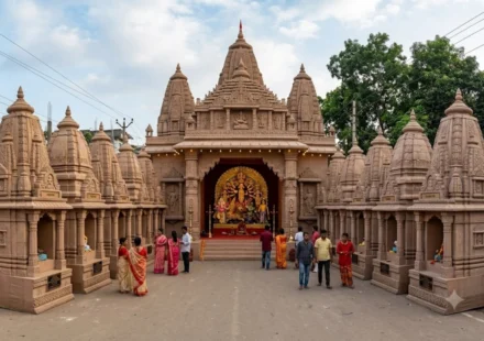 Dwadash Jyotirlinga Theme Lights Up Pandu Durga Puja in Guwahati