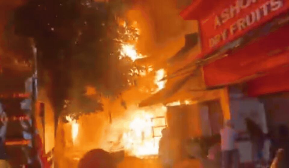 Massive Fire Guts 40 Shops at Shiv Market Near Jammu Railway Station