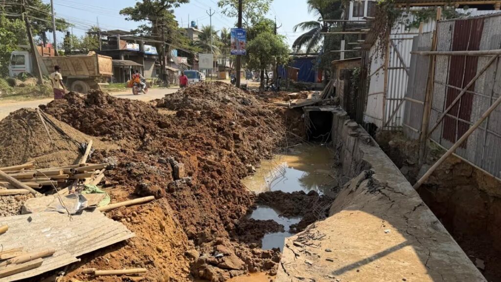 Silchar Drain Wall Collapses in 24 Hours; Locals Allege Irregularities