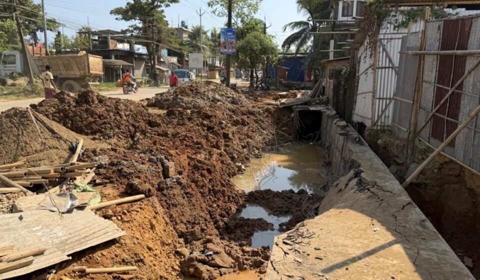 Silchar Drain Wall Collapses in 24 Hours; Locals Allege Irregularities
