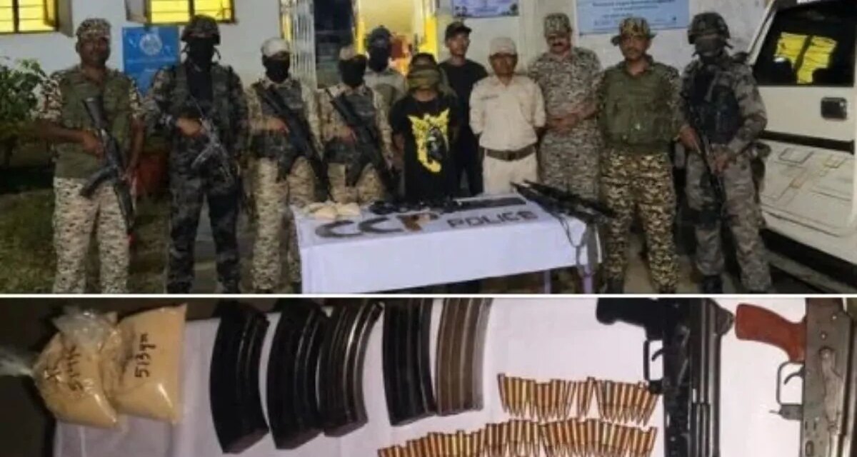 Manipur Security Forces Arrest KNF-MC Cadre, Seize Arms, Brown Sugar