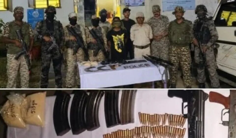 Manipur Security Forces Arrest KNF-MC Cadre, Seize Arms, Brown Sugar